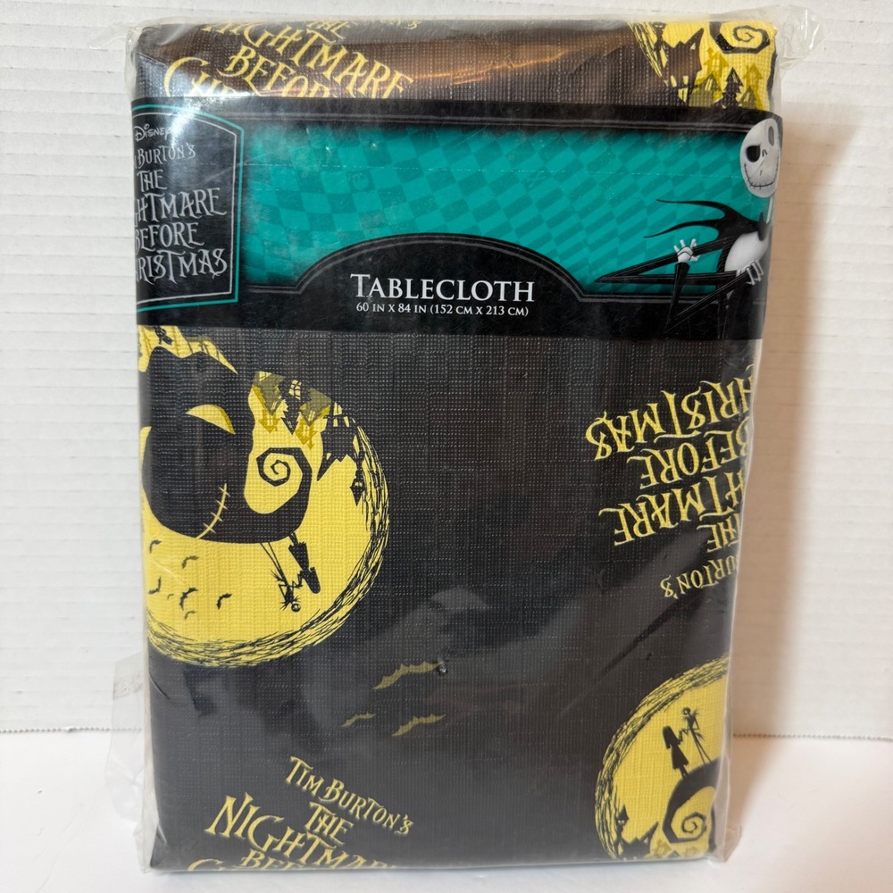 Disney Nightmare Before Christmas Tablecloth 60x84 Jack Sally PEVA NIP Halloween